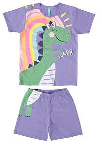 PIJAMA INFANTIL LILAS ROARR EM MALHA REPELENTE DE INSETOS MALWEE KIDS  REF114930