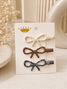 Cartelado - Kit Presilhas de Cabelo Femininas – 3 Peças