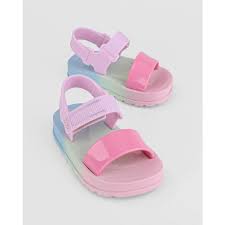 Sandalia Papete Infantil Bebe Menina Com Glitter Zaxy - Ref 18501 - Verde+Rosa