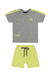 Conjunto Masculino Infantil Camiseta e Short Moletinho Colorittá - Ref 70081