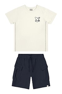 Conjunto Masculino Infantil Camiseta Prancha e Bermuda -  Coloritta - Ref 74182