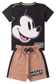 Conjunto Infantil Masculino Bermuda Moletinho e Camiseta Mickey -