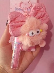 Lip Gloss Com Gliter - Com Chaveiro Pompom de Monstrinho