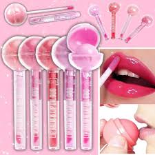 Gloss Labial Lip Oil + Lip Balm 2 em 1 Hidratante de Boca Lollipop Pirulito Febella
