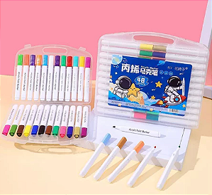Conjunto Acrílica Marcador de 48 Cores Caneta À Prova D'água Pincel Especial