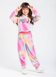 Conjunto Inverno Menina Rosa Cropped Com Capuz e Calça Jogger