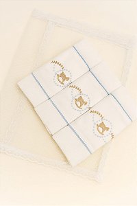 Kit Com 3 Fraldas |De Boca Bebe Com Prendedor de Chupeta - Cores Diversas - Bilu Teteia