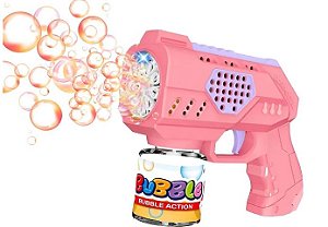 Lança Bolha de Sabão - Automática Luz LED - Pistola Máquina de Bolhas - Brinquedo