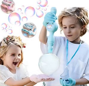Varinha Mágica - Spray Lança Bolha De Sabão C/ Fumaça - Luz Som