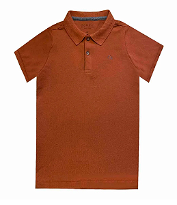 Camiseta Polo Infantil Manga Curta - Terracota - Essencial Slim Ogochi - REF7496001