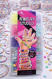 Kit de Miçangas para Pulseiras e Colares - Jewelry Studio com Maleta Organizadora - Toy Import
