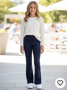 Calça Flare Flanelada Feminina - Elian - Ref 50075 - Azul Marinho