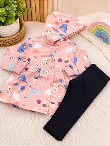 Conjunto Feminino Bebê - Abrigo Infantil Moleton - Malwee - Ref 105398