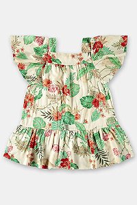 VESTIDO FLORAL INFANTIL (BEGE) UP BABY REF44348