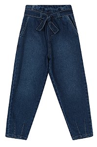 Calça Menina Clochard Cintura Alta Em Jeans Elastano Carinhoso REF105614