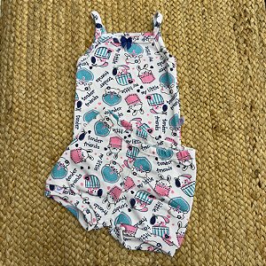 Conjunto Feminino Body MC E Short Bichinhos - Bolha de Sabão