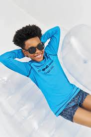 Conjunto de Camiseta e Sunga em Malha Uv Dry com Proteção Uv 50+ Azul - Ref 75710 - Johnny Fox