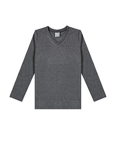 Camiseta Masculina Infantil Manga Longa em Meia Malha Malwee -Preto/Branca/Chumbo/Verde REF86776