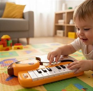 Teclado Musical Infantil - A Pilha Bb Zoo - Mini Maestro - Animais Divertidos - Ark Toys