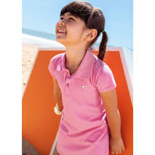 Vestido Básico Gola Polo Infantil - Juvenil Rosa Claro -  Elian - Ref 50041