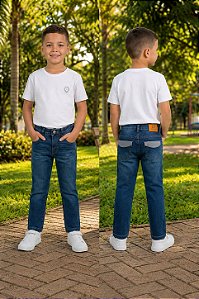 Calça Jeans Masculina Infantil - Jeans Escuro - Tiroliro - Ref - TLC 1014