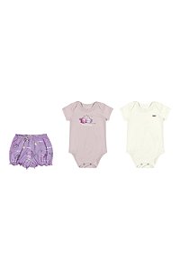 Kit Feminino Bebe 2 Bodys e 1 Short lilás - Ref 211538 - Elian