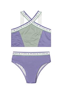 Biquini Summer Girls Elian Feminino Infantil Lilás\Verde- Ref - 251850