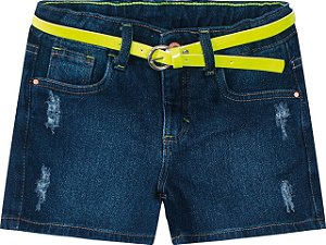 Short Jeans Feminino Com Cinto Ref 85181