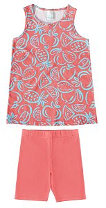 CONJUNTO INFANTIL MENINA REGATA GIRLS EM ALGODÃO MALWEE KIDS REF109413