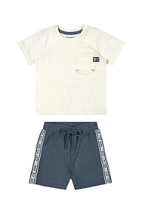 Conjunto Masculino Infantil Colorittá Off\Azul Ref - 70112