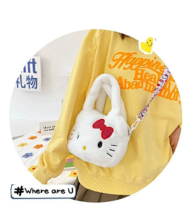 Bolsa De Ombro E Mao - Feminina Infantil - Pelucia - Hello Kitty