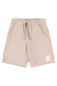 Bermuda Masculina Infantil Neutra Básica - Short Moletinho - Coloritta - Nude - Ref 74299