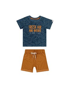 Conjunto Masculino Infantil Manga Curta Colorittá -Azul REF173465