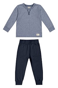 Abrigo Conjunto Masculino Infantil Camiseta Ml e Calça Moletinho - Colorittá - REf 72158