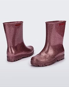 Mini Melissa Galocha Welly Infantil Rosa Glitter REF33868