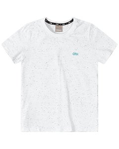 Camiseta Masculina Infantil Manga Curta com Bordado Carinhoso -Branco REF92757