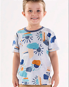 Up Baby - Camiseta Infantil em Meia Malha Azul - REf 0702