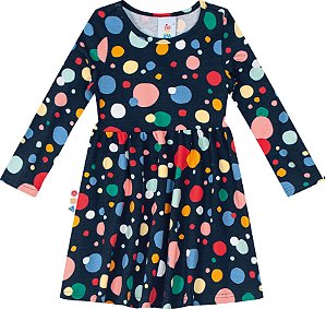 Vestido Infantil Manga Longa ZigZigZaa -Marinho REF92780