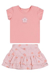 Conjunto Menina Infantil - Salmão - Colorittá - Ref 71266