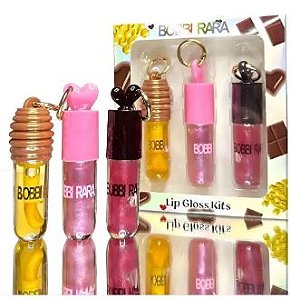 Kit Com 3 Lip Gloss Brilho Intenso - Gloss Labial - Bobbi Rara - Prova D' Agua