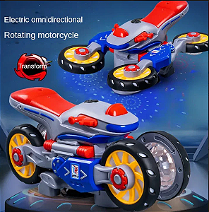 Motor parado - Motocicleta com rotação de 360° - Efeito de Relâmpago - Yjtoys