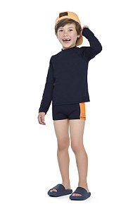Sunga Infantil Menino Bicolor Com Proteção Solar - Azul e Laranja - Elian - Ref 221744