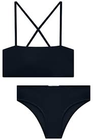 Conjunto de Biquíni em Malha com Proteção Uv Dry 50+ Preto Feminino Juvenil - Ref 74903 - Lilimoon