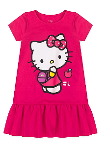 Vestido Feminino Infantil  Pink Mochila - Hello Kitty