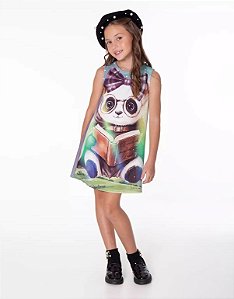 Vestido Infantil Menina Evase Neoprene - Pamda - Regata - Ref 0403