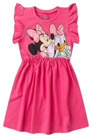 Vestido Infantil Feminino Minnie e Margarida Rosa