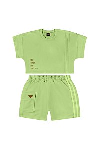 Conjunto Juvenil com Blusa Cropped e Short  - Ref 31836 Gloss
