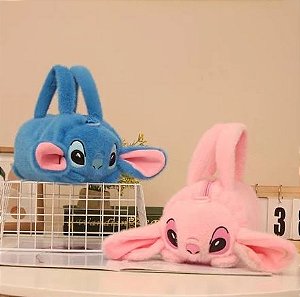 Mini Bolsa Bag - Stitch Infantil Pelúcia - Com Alça