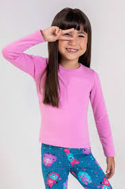 Blusa Manga Longa Infantil Feminina Básica Cores Elian - Ref 50025