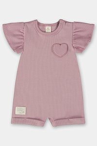 Macaquinho Em Ribana Canelada Rosa - Ref 45476 - Up Baby